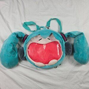 Hatsune Miku Itabag Cosplay Zipper Big Mouth Backpack Blue Cosplay Anime Cute